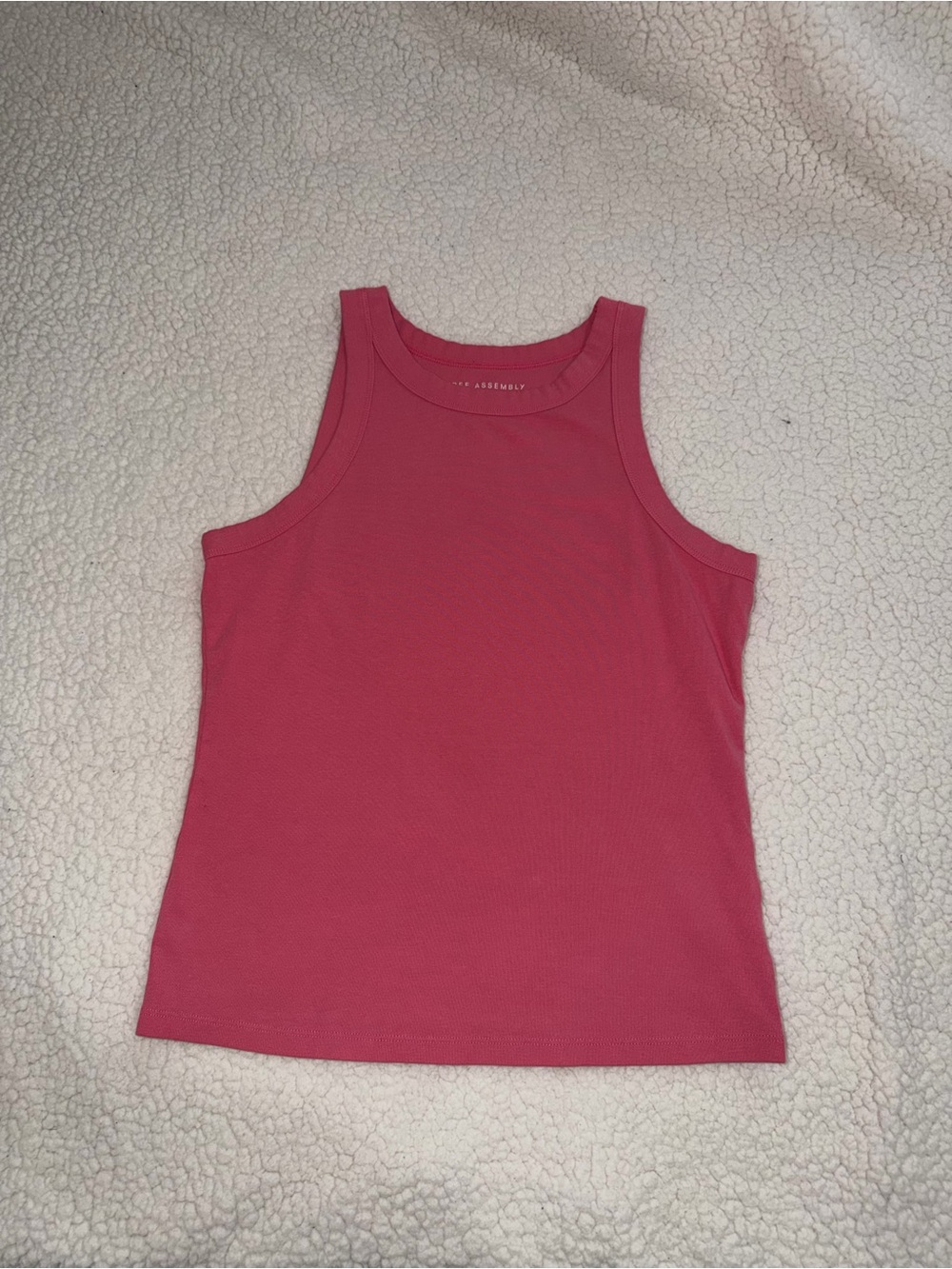Ribbed Tank Top in Rose Pink - Women's Sleeveless Tee